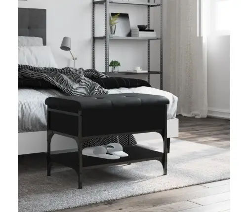 Batų Suoliukas, Juodos Spalvos, 62X42X45cm Apdirbta Mediena