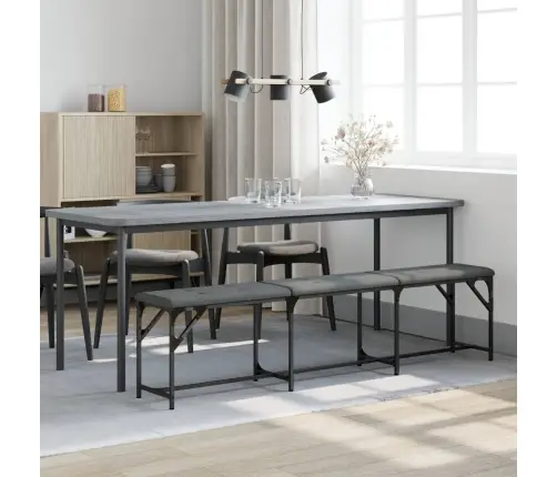 Ēdamistabas Sols, Tumši Pelēks, 186X32X45 Cm, Tērauds, Audums Vidaxl