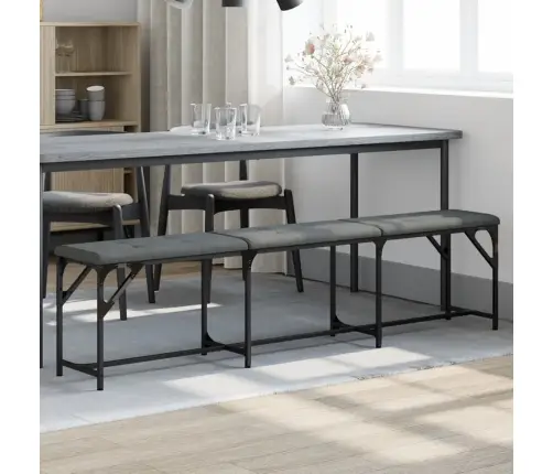 Ēdamistabas Sols, Tumši Pelēks, 186X32X45 Cm, Tērauds, Audums Vidaxl