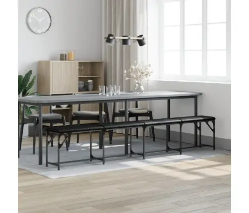 Ēdamistabas Sols, Melns, 248X32X45 Cm, Tērauds Un Mākslīgā Āda Vidaxl