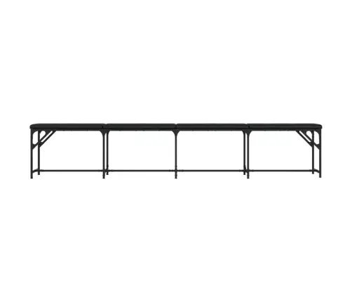 Ēdamistabas Sols, Melns, 248X32X45 Cm, Tērauds Un Mākslīgā Āda Vidaxl