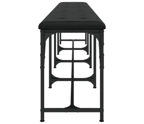 Ēdamistabas Sols, Melns, 248X32X45 Cm, Tērauds Un Mākslīgā Āda Vidaxl