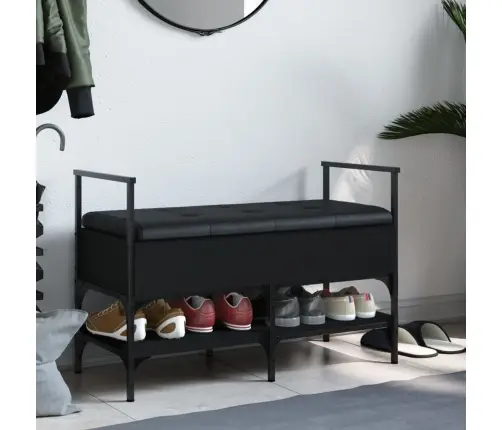 Jalatsipink, Must, 85,5 X 42 X 57,5 cm Tehispuit