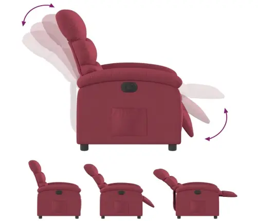 Elektrisks Atpūtas Krēsls, Atgāžams, Vīnsarkans Audums Vidaxl