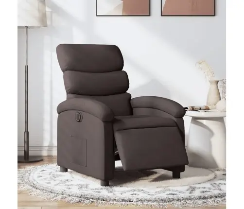 Elektrisks Atpūtas Krēsls, Atgāžams, Tumši Brūns Audums Vidaxl