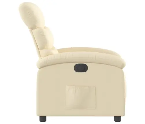 Elektrisks Atpūtas Krēsls, Atgāžams, Krēmkrāsas Audums Vidaxl