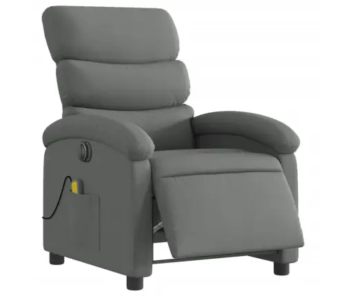 Elektrisks Masāžas Krēsls, Atgāžams, Tumši Pelēks Audums Vidaxl