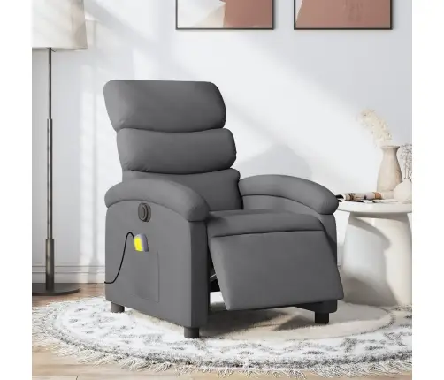 Elektrisks Masāžas Krēsls, Atgāžams, Tumši Pelēks Audums Vidaxl