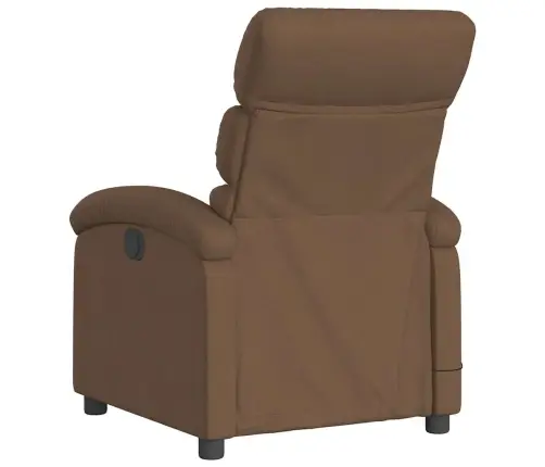 Elektrisks Masāžas Krēsls, Atgāžams, Brūns Audums Vidaxl