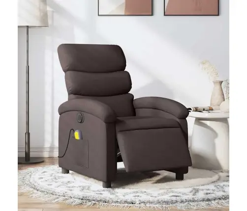 Elektrisks Masāžas Krēsls, Atgāžams, Tumši Brūns Audums Vidaxl