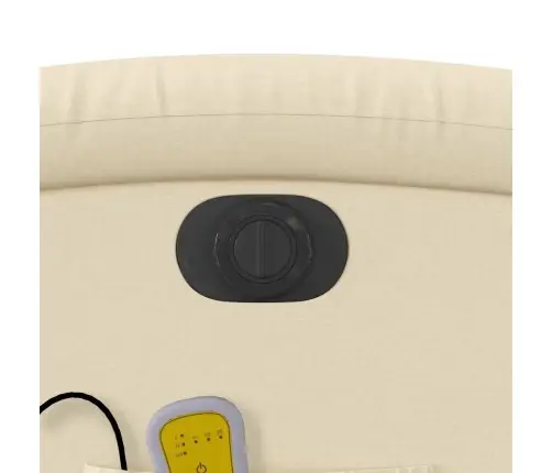 Elektrisks Masāžas Krēsls, Atgāžams, Krēmkrāsas Audums Vidaxl