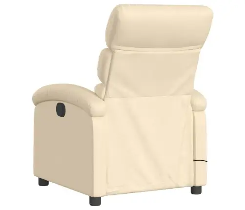 Elektrisks Masāžas Krēsls, Atgāžams, Krēmkrāsas Audums Vidaxl