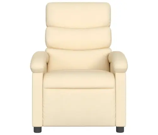Elektrisks Masāžas Krēsls, Atgāžams, Krēmkrāsas Audums Vidaxl