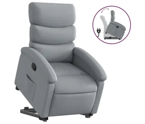 Atpūtas Krēsls, Paceļams, Atgāžams, Gaiši Pelēks Audums Vidaxl