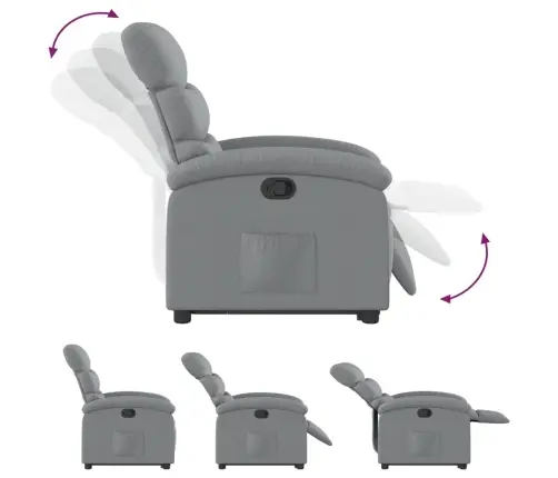 Atpūtas Krēsls, Paceļams, Atgāžams, Gaiši Pelēks Audums Vidaxl