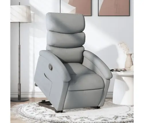 Atpūtas Krēsls, Paceļams, Atgāžams, Gaiši Pelēks Audums Vidaxl