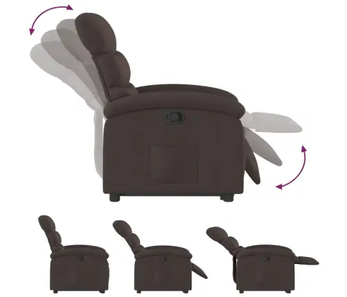 Atpūtas Krēsls, Paceļams, Atgāžams, Tumši Brūns Audums Vidaxl