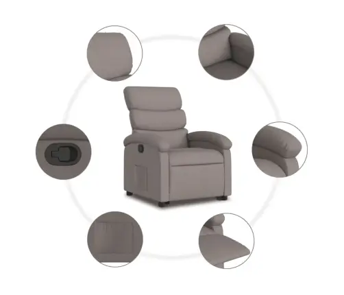 Atsistojantis Atlošiamas Krėslas, Taupe Spalvos, Audinys