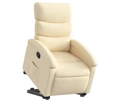 Atpūtas Krēsls, Paceļams, Atgāžams, Krēmkrāsas Audums Vidaxl