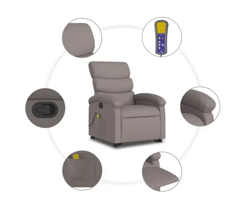 Püsti Tõusmist Toetav Massaažitool, Pruunikashall, Kangas