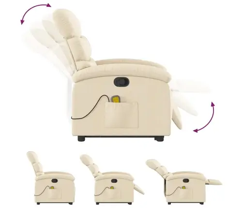 Püsti Tõusmist Toetav Massaažitool, Kreemjas, Kangas