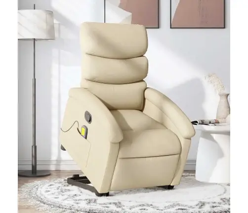 Püsti Tõusmist Toetav Massaažitool, Kreemjas, Kangas