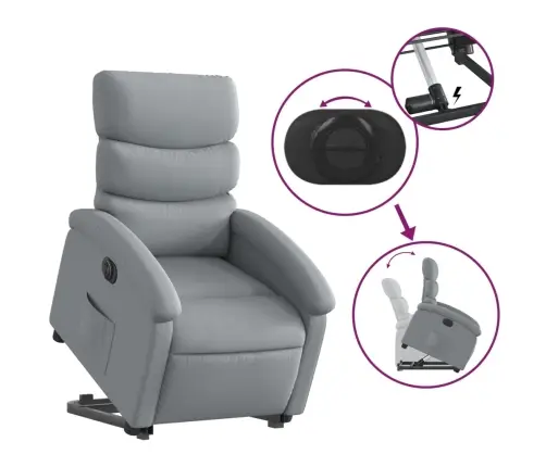 Elektrisks Atpūtas Krēsls Paceļams/Atgāžams Gaiši Pelēks Audums Vidaxl Elektrisks Atpūtas Krēsls Paceļams/Atgāžams Gaiši Pelēks Audums Vidaxl