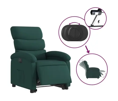 Elektriline Püstitõusmist Toetav Tugitool, Tumeroheline, Kangas