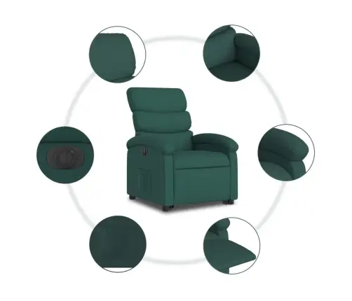 Elektriline Püstitõusmist Toetav Tugitool, Tumeroheline, Kangas