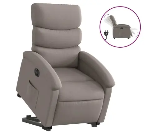 Elektrisks Atpūtas Krēsls, Paceļams/Atgāžams, Pelēkbrūns Audums Vidaxl