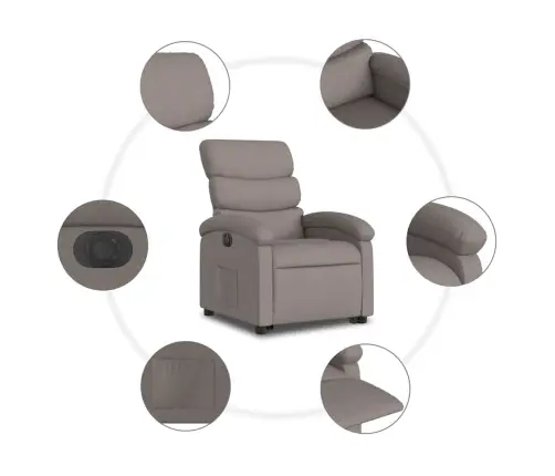 Elektrisks Atpūtas Krēsls, Paceļams/Atgāžams, Pelēkbrūns Audums Vidaxl