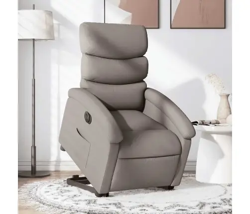 Elektrisks Atpūtas Krēsls, Paceļams/Atgāžams, Pelēkbrūns Audums Vidaxl