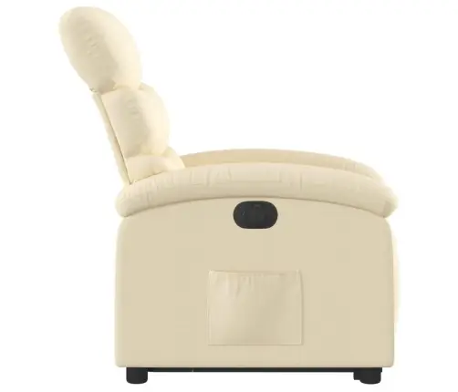 Elektrisks Atpūtas Krēsls, Paceļams/Atgāžams, Krēmkrāsas Audums Vidaxl