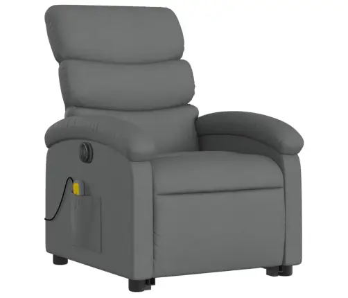 Elektrisks Masāžas Krēsls, Paceļams, Atgāžams, Pelēks Audums Vidaxl