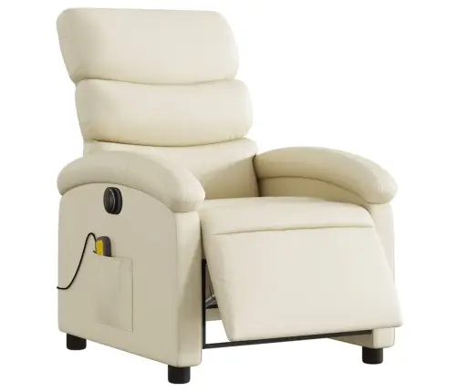 Elektrisks Masāžas Krēsls, Atgāžams, Krēmkrāsas Mākslīgā Āda Vidaxl Elektrisks Masāžas Krēsls, Atgāžams, Krēmkrāsas Mākslīgā Āda Vidaxl