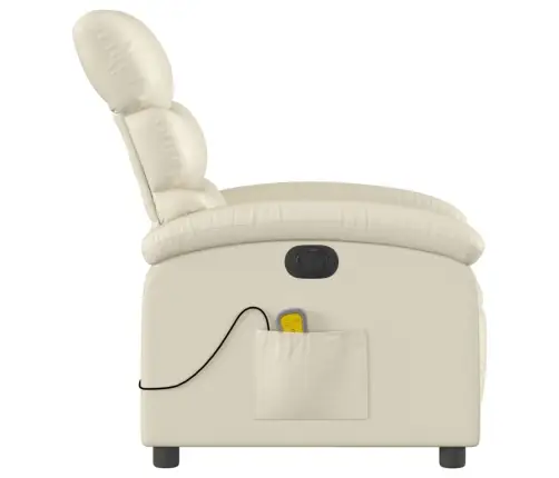Elektrisks Masāžas Krēsls, Atgāžams, Krēmkrāsas Mākslīgā Āda Vidaxl Elektrisks Masāžas Krēsls, Atgāžams, Krēmkrāsas Mākslīgā Āda Vidaxl