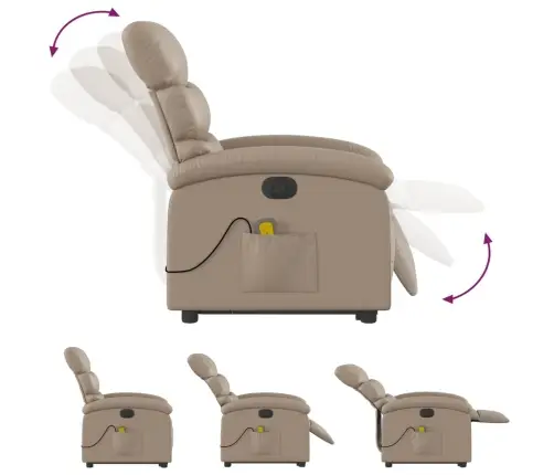 Elektrisks Masāžas Krēsls, Atgāžams, Kapučīno Mākslīgā Āda Vidaxl