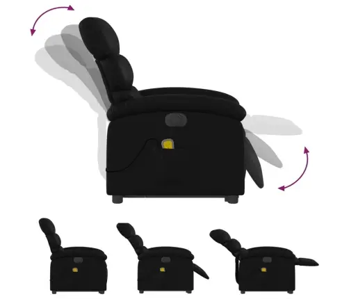 Elektriline Püstitõusmist Massaažitool, Must, Kunstnahk