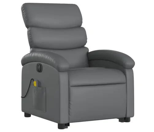 Masāžas Krēsls, Paceļams, Atgāžams, Pelēka Mākslīgā Āda Vidaxl