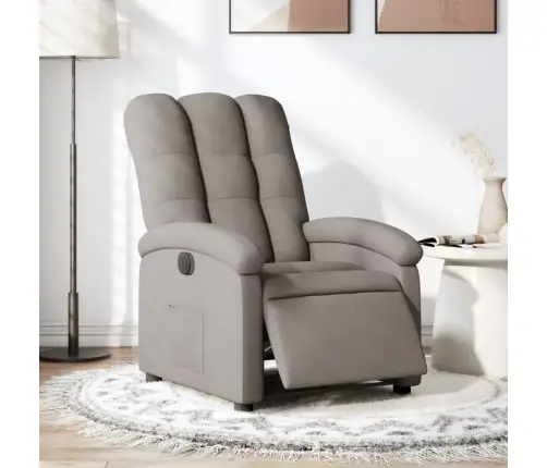 Elektrisks Atpūtas Krēsls, Atgāžams, Pelēkbrūns Audums Vidaxl