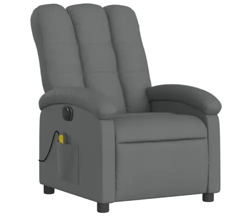 Elektrisks Masāžas Krēsls, Atgāžams, Tumši Pelēks Audums Vidaxl