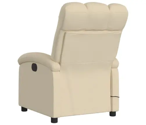 Elektrisks Masāžas Krēsls, Atgāžams, Krēmkrāsas Audums Vidaxl