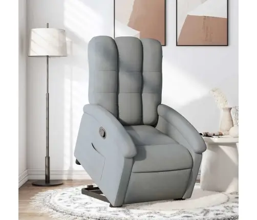 Atpūtas Krēsls, Paceļams, Atgāžams, Gaiši Pelēks Audums Vidaxl