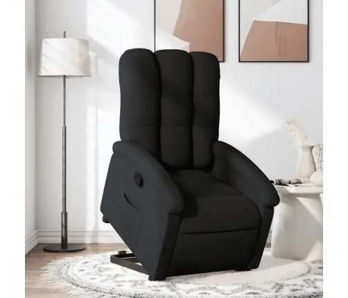 Atpūtas Krēsls, Paceļams, Atgāžams, Melns Audums Vidaxl