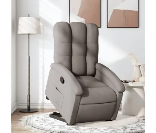 Atpūtas Krēsls, Paceļams, Atgāžams, Pelēkbrūns Audums Vidaxl