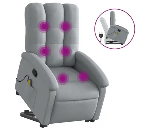 Püsti Tõusmist Toetav Massaažitool, Helehall, Kangas