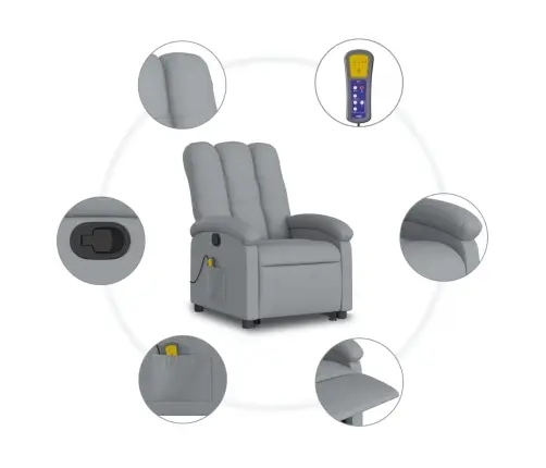 Püsti Tõusmist Toetav Massaažitool, Helehall, Kangas