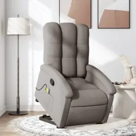 Masāžas Krēsls, Paceļams, Pelēkbrūns Audums Vidaxl