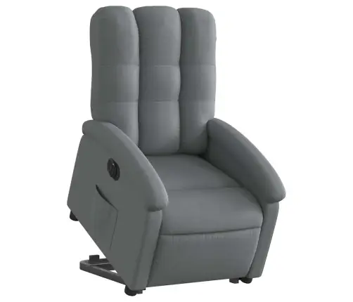 Elektrisks Atpūtas Krēsls, Paceļams, Atgāžams, Pelēks Audums Vidaxl
