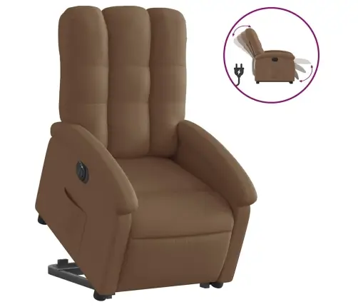 Elektrinis Atsistojantis Atlošiamas Krėslas, Rudas, Audinys